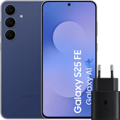 Samsung Galaxy S25 FE 256GB Donkerblauw 5G + Samsung Oplader 25 Watt Zwart Smartphone