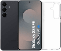 Coolblue Samsung Galaxy S25 FE 256GB Zwart 5G + BlueBuilt Back Cover Transparant aanbieding