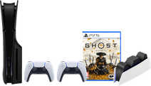 PS5 Slim Disc Edition + Ghost of Yotei + Covers Black + Extra Controller White + Charging Dock PlayStation 5 Pro or Slim