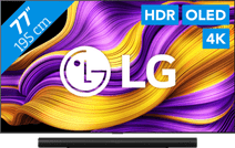 Coolblue LG 77" OLED EVO G55 4K (2025) + Sonos Arc Ultra Zwart aanbieding