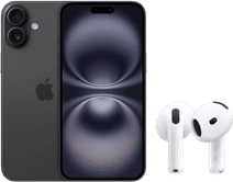 Coolblue Apple iPhone 16 128GB Zwart + AirPods 4 Active Noise Cancellation aanbieding