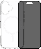 BlueBuilt Protective Back Cover met MagSafe iPhone 17 Transparant + iPhone 17 Privacy Screenprotector Glas Back cover met valbescherming