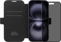 BlueBuilt Apple iPhone 17 Book Case Leather Black + iPhone 17 Privacy Screen Protector Glass Apple iPhone 17 case