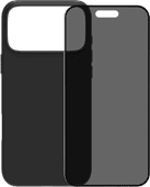 BlueBuilt Back Cover iPhone 17 Pro Max Zwart + BlueBuilt iPhone 17 Pro Max Privacy Screenprotector Glas Hoesje zonder valbescherming