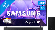 Coolblue Samsung 55" Crystal UHD U8070F (2025) + Samsung HW-B750F Zwart aanbieding