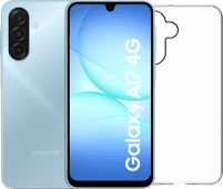 Samsung Galaxy A17 128GB Grijs 4G + BlueBuilt Back Cover Transparant Samsung A serie aanbieding