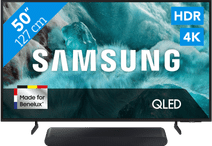 Coolblue Samsung 50" QLED 4K Q7F4 (2025) + Samsung HW-S60D Zwart (2024) aanbieding