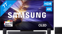 Coolblue Samsung 77" OLED S90F (2025) + Samsung HW-Q990F Zwart aanbieding