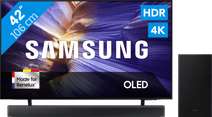 Samsung 42 inches OLED S90F (2025) + Samsung HW-B66CF Black Samsung TV with Apple TV and AirPlay 2