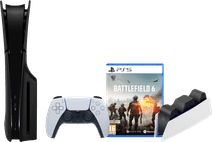 PlayStation 5 Slim Disc Edition + Battlefield 6 + Covers Black + Charging Dock PlayStation 5 Pro or Slim