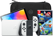 Coolblue Nintendo Switch OLED Wit + Super Mario Galaxy 1+2 + BlueBuilt Beschermhoes aanbieding