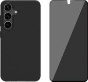 BlueBuilt Samsung Galaxy S25 Back Cover Black + BlueBuilt Privacy Screen Protector Glass 