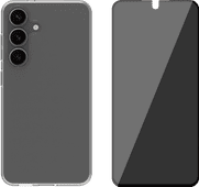 BlueBuilt Samsung Galaxy S25 Back Cover Transparant + Privacy Screenprotector Glas Back cover