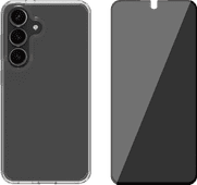 BlueBuilt Protective Back Cover Samsung Galaxy S25 Transparent + Screen Protector Glass Case with good fall protection