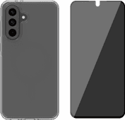 BlueBuilt Protective Back Cover Samsung Galaxy A56 Transparent + Privacy Screen Protector Case with good fall protection