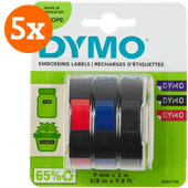 DYMO Embossing Tape 9mm 3 kleuren 5-pack Dymo label