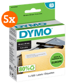 DYMO Verwijderbaar Etiket 19 x 51 mm 500 stuks 5-pack Dymo label