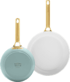 GreenPan Padova Reserve 20cm + 26cm Frying Pan Set Smokey Blue oven-proof pan