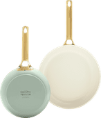 GreenPan Padova Reserve 20cm + 26cm Frying Pan Set Pastel Green oven-proof pan
