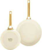 GreenPan Padova Reserve 20 + 26 cm koekenpannenset Cream White Ovenbestendige pan