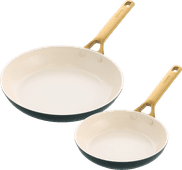 GreenPan Padova Reserve 20cm + 26cm Frying Pan Set Pine Green oven-proof pan