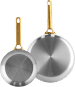 GreenPan Padova Reserve 3-ply Stainless Steel 20cm + 28cm Frying Pan Set oven-proof pan