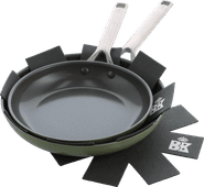 BK Sublime Frying Pan Set 24cm + 28cm Olive Green oven-proof pan