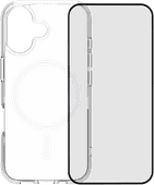 BlueBuilt Protective Back Cover with MagSafe iPhone 17 Transparent + BlueBuilt iPhone 17 Screen Protector Glass Case with good fall protection