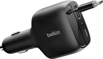 Belkin Power Delivery en Quick Charge Autolader met 2 Usb Poorten en Usb C kabel 75 Watt Autolader