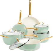 GreenPan Padova Cookware Set 10-piece Mint Green ceramic cookware