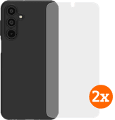 BlueBuilt Back Cover Samsung Galaxy A16 4G/5G Zwart + Screenprotector Glas Duo Pack Duurzaam telefoonhoesje