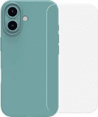 BlueBuilt Back Cover iPhone 16 Groen + Screenprotector Glas BlueBuilt telefoonhoesje