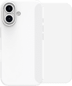 BlueBuilt Back Cover iPhone 16 Wit + Screenprotector Glas BlueBuilt telefoonhoesje