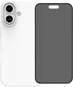 BlueBuilt Back Cover iPhone 16 Wit + Privacy Filter Screenprotector Glas BlueBuilt telefoonhoesje