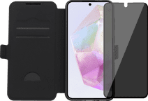 BlueBuilt Samsung Galaxy A36 Book Case Zwart + Privacy Filter Screenprotector Glas BlueBuilt telefoonhoesje