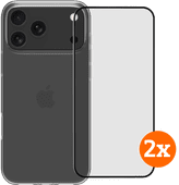 BlueBuilt Back Cover iPhone 17 Pro Max Transparant + Screenprotector Duo Pack Duurzaam telefoonhoesje