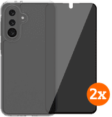 BlueBuilt Protective Cover Samsung Galaxy A36 Transparant + Privacy Protector Duo Pack BlueBuilt telefoonhoesje