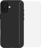 BlueBuilt Back Cover Apple iPhone 16 Plus Zwart + Screenprotector Glas Duurzaam telefoonhoesje