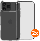 BlueBuilt Protective Back Cover iPhone 17 Pro Max Transparant + Screenprotector Duo Pack BlueBuilt telefoonhoesje