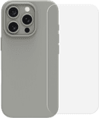 BlueBuilt Back Cover iPhone 16 Pro Grijs + Screenprotector Glas Apple iPhone 16 Pro hoesje
