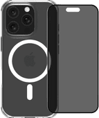 BlueBuilt Protective Back Cover met MagSafe iPhone 16 Pro + Privacy Screenprotector Glas Apple iPhone 16 Pro hoesje