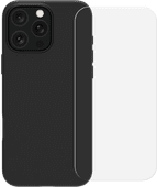 BlueBuilt Back Cover iPhone 16 Pro Max Zwart + Screenprotector Glas Apple iPhone 16 Pro Max hoesje