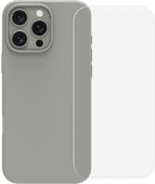 BlueBuilt Back Cover iPhone 16 Pro Max Grijs + Screenprotector Glas Apple iPhone 16 Pro Max hoesje