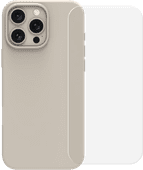 BlueBuilt Back Cover iPhone 16 Pro Max Beige + Screenprotector Glas Apple iPhone 16 Pro Max hoesje