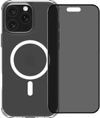 BlueBuilt Protective Back Cover met MagSafe iPhone 16 Pro Max + Privacy Screenprotector Apple iPhone 16 Pro Max MagSafe hoesje
