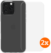 BlueBuilt Back Cover iPhone 16 Pro Max Transparant + Screenprotector Glas Duo Pack Apple iPhone 16 Pro Max hoesje