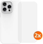 BlueBuilt Back Cover iPhone 16 Pro Max Wit + Screenprotector Glas Duo Pack Apple iPhone 16 Pro Max hoesje