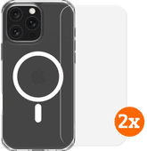 BlueBuilt Protective Back Cover met MagSafe iPhone 16 Pro Max + Screenprotector Duo Pack Apple iPhone 16 Pro Max MagSafe hoesje