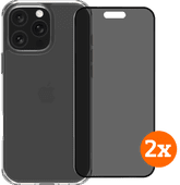 BlueBuilt Protective Back Cover iPhone 16 Pro Max + Privacy Screenprotector Duo Pack Apple iPhone 16 Pro Max hoesje