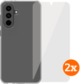 BlueBuilt Samsung Galaxy A56 Back Cover Transparant + Screenprotector Glas Duo Pack BlueBuilt telefoonhoesje